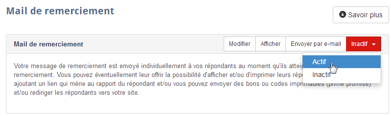 Mail de remerciement  CheckMarket