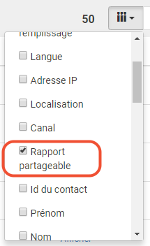 utiliser un variable pour ajouter le lien vers le rapport du répondant