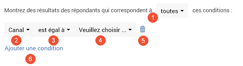 Survey report filter conditions